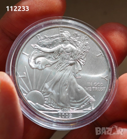 Американски орел 1 унция чисто сребро, снимка 2 - Нумизматика и бонистика - 52927170