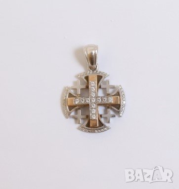 златна висулка кръст С 45724, снимка 1 - Колиета, медальони, синджири - 39692638