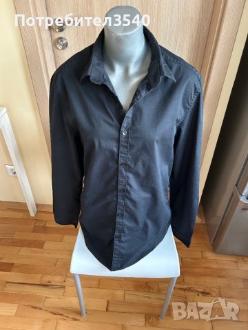 Мъжка черна риза H&M, снимка 3 - Ризи - 43395816