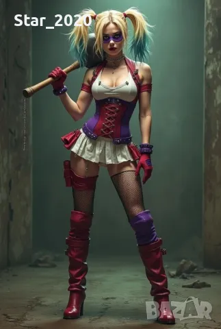 Светеща картина с LED осветление - Harley Quinn 