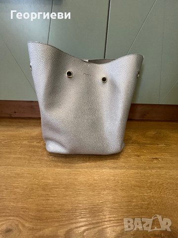 Дамска голяма чанта в сребърен цвят, снимка 10 - Чанти - 43501735
