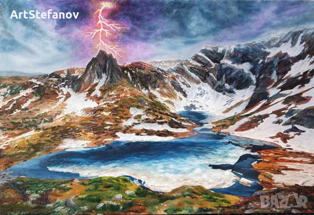 ”Миг преди бурята”, връх Харамията с езерото Близнака, Рила планина