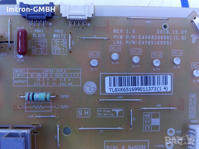 Захранване Power Supply Board LGP49-19UL6 / TL8XK651699011373(1.4)  49NANO816, снимка 3 - Части и Платки - 37590881