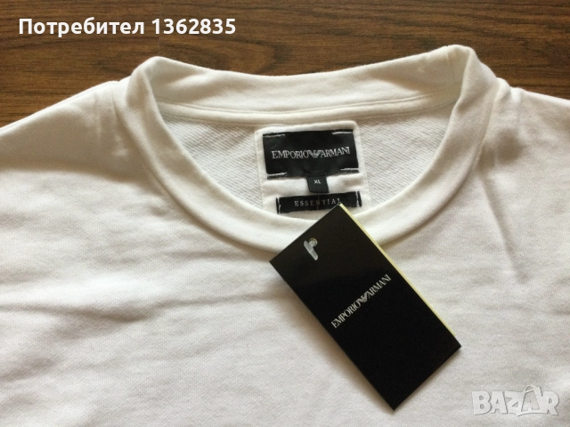 НОВА оригинална бяла памучна фланела блуза EMPORIO ARMANI размер XL, снимка 7 - Блузи - 51975503