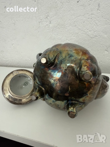 Порцеланов чайник със сребърно фолио -  Carl Magnus Hutschenreuther №7602, снимка 8 - Антикварни и старинни предмети - 52366762