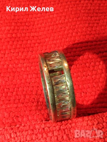 BVLGARI БУЛГАРИ Стар МАРКОВ Скъпоц СРЕБЪРЕН ПРЪСТЕН РОДИРАНО СРЕБРО 925 с ЛАБОРАТЕРЕН МОЙСАНИТ 40627, снимка 5 - Пръстени - 42600605