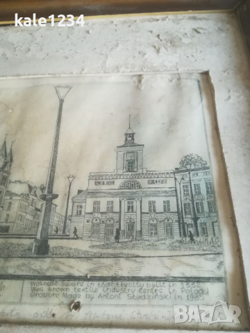 Стара картина. Литография. Графика. Antoni Studzinski. Vintage. , снимка 4 - Антикварни и старинни предмети - 36459053