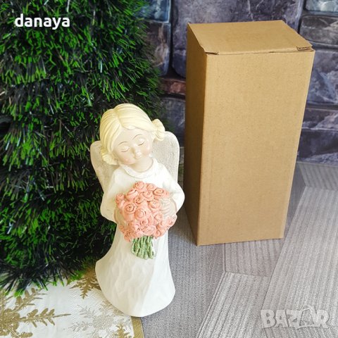 3122 Сувенир статуетка Ангел с букет цветя, снимка 5 - Декорация за дома - 38324134
