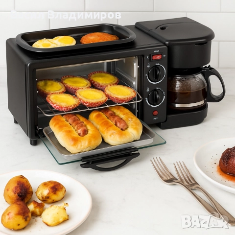 Печка, тостер и кафемашина – 3в1 + ПОДАРЪК Уред за сандвичи Royal Swiss, снимка 6 - Други - 52703452