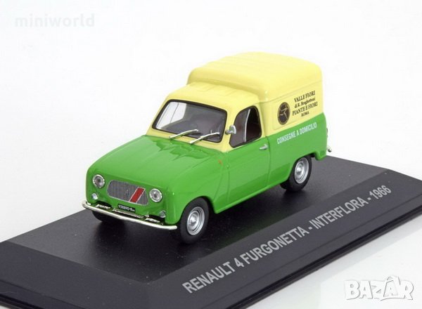 Renault 4 FURGONETTA "INTERFLORA" 1966 - мащаб 1:43 на IXO/Altaya модела е нов в PVC дисплей-кейс, снимка 1 - Колекции - 27860557