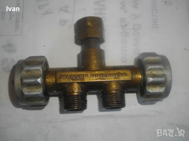 НОВ НЕМСКИ ТРОЙНИК РАЗКЛОНИТЕЛЕН РЕГУЛИРУЕМ ЗА КИСЛОРОД АЦЕТИЛЕН ЗА ОКСИЖЕН СЪС СПИРАТЕЛНИ КРАНОВЕ , снимка 14 - Други инструменти - 48318005