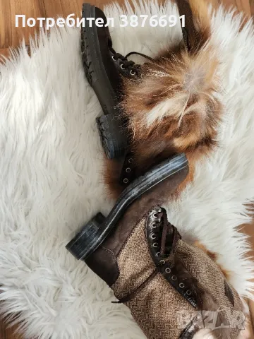 Дамски боти ботуши естествен косъм лисица естествен велур луксозен модел , снимка 5 - Дамски боти - 48036202