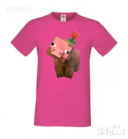 Мъжка тениска Flower Pig,Minecraft,Игра,Забавление,подарък,Изненада,Рожден Ден., снимка 13 - Тениски - 36494891