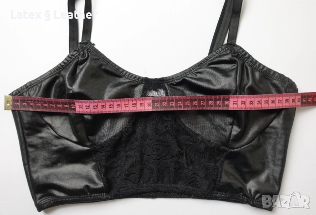 80В еластично бюстие с кожен/мокър ефект, снимка 5 - Корсети, бюстиета, топове - 52190665