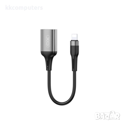 Кабел OTG, Lightning - USB женско, XO NB201, Черен