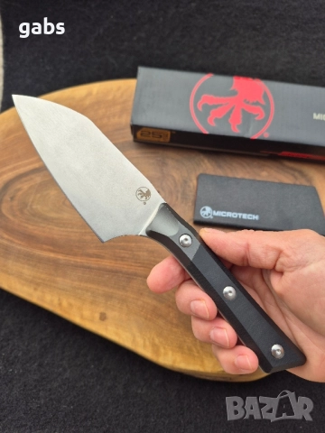 Фиксиран нож Microtech Santoku 3200-10BK,фултанг,G10, снимка 6 - Ножове - 52402621