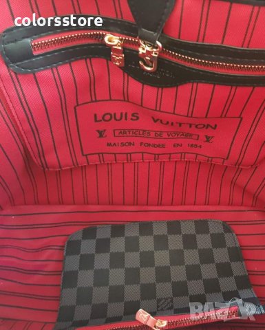 Черна чанта  Louis Vuitton  Neverfull , снимка 4 - Чанти - 37733377