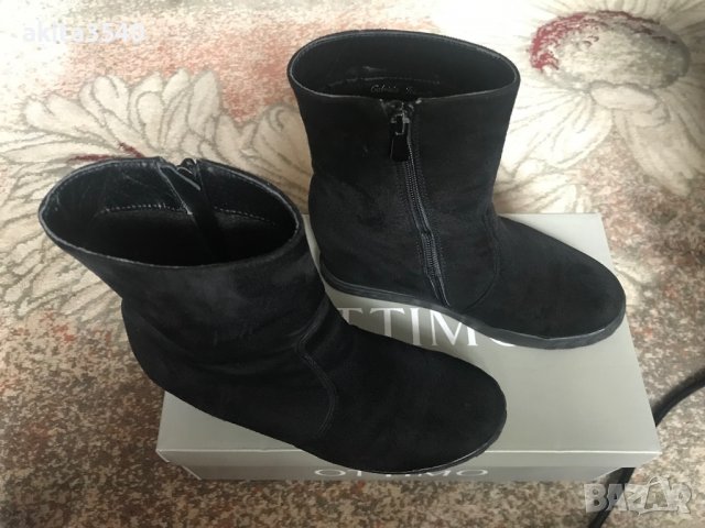Черни велурени боти на платформа, снимка 8 - Дамски боти - 39199261