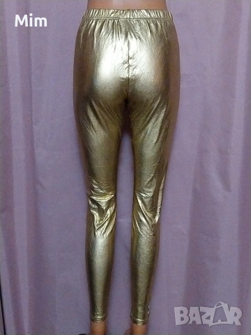 М Златист клин от еко еластична кожа , снимка 2 - Клинове - 53207765