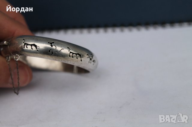 Дамска сребърна гривна, снимка 4 - Гривни - 38883436