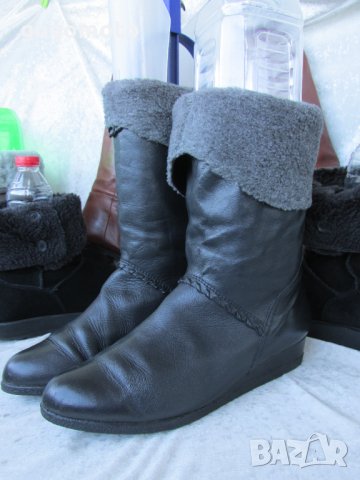 топли боти, ботуши N- 38 - 39, 100% естествена кожа + топла подплата от силиконови фибри, снимка 2 - Дамски ботуши - 35647968