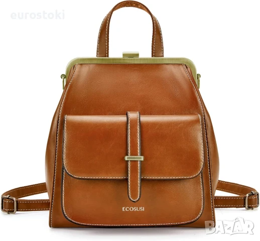 ECOSUSI Малка раница, чанта от изкуствена кожа, мини раница за пътуване, ежедневна дамска чанта 