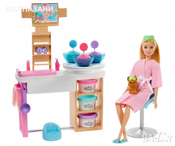 Кукла Barbie - Игрален комплект Спа: маска за лице GJR84, снимка 2 - Кукли - 34910663