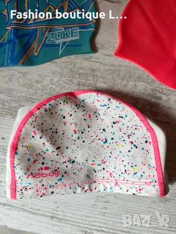 Комплект от 3 броя плувна шапка за басейн против мокрене на косата ❤️, снимка 4 - Шапки - 52010225