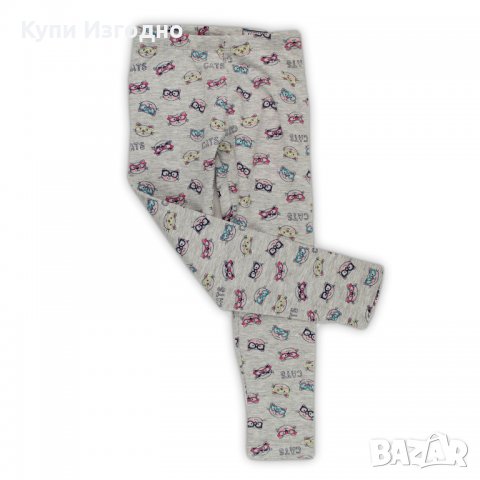 Памучен сив клин с котки клинче на пъстри котенца за деца мимиченца 8-9г, снимка 2 - Детски клинове - 28629664