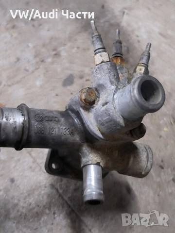 Фланец тройник антифриз за Голф 4 Ауди А3 Сеат Шкода VW Golf 4 Audi A3 Seat Skoda Bora 038121133A, снимка 2 - Части - 53287646