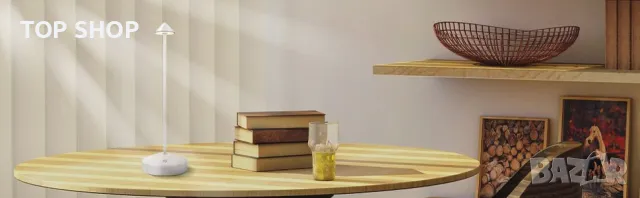 GNOO Димируема Безжична сензорна LED настолна лампа,8 часа работа/алуминий/IP54/3 режима/ретро,бяла, снимка 10 - Лед осветление - 49308641