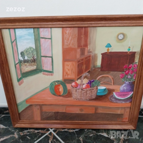 Картина натюрморт масло върху платно, снимка 2 - Картини - 51745150