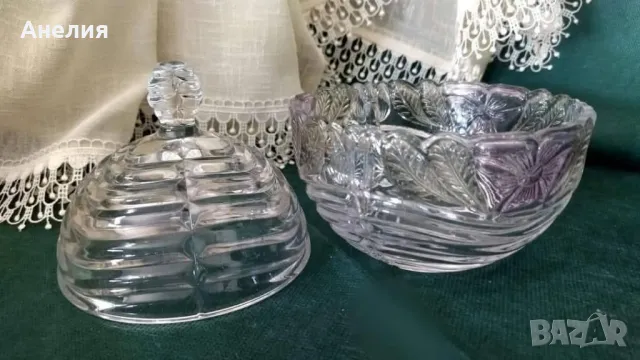 Бонбониера многоцветно релефно стъкло , снимка 3 - Чинии - 49457410