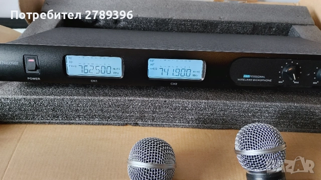 UHF, двойна, безжична, микрофонна система с приемник за вграждане в рак, снимка 4 - Аудиосистеми - 53483501