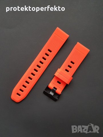 Силиконова каишка за GARMIN Fenix 6X – оранжев цвят, снимка 14 - Каишки за часовници - 32273338