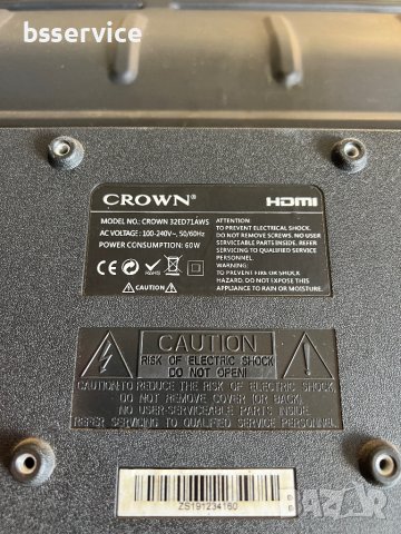 Телевизор Crown 32ED71AWS  / CV358H-T42 , снимка 4 - Части и Платки - 35321319
