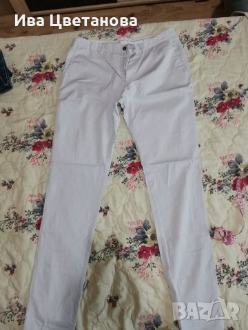 Мъжки бял панталон , снимка 1 - Панталони - 43634064