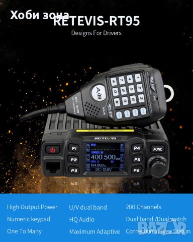 Радиостанция Anytone AT-778UV II 25W / RETEVIS RT95 / CRT MICRON, снимка 2 - Друга електроника - 43835540