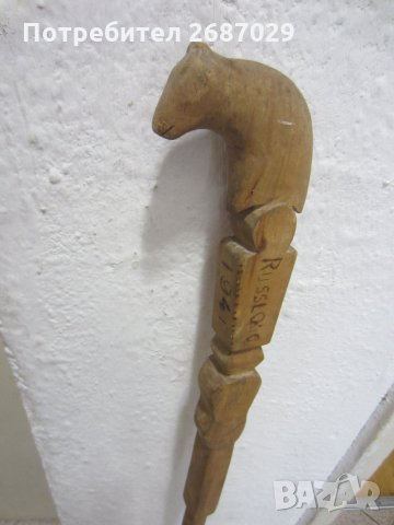 Стар дървен бастун, дърворезба, снимка 8 - Други ценни предмети - 28951212