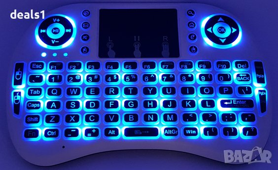 Rii I8 2.4 GHz Мини безжична клавиатура с подсветка и тъчпад Бяла/Черна, снимка 11 - Клавиатури и мишки - 39906974