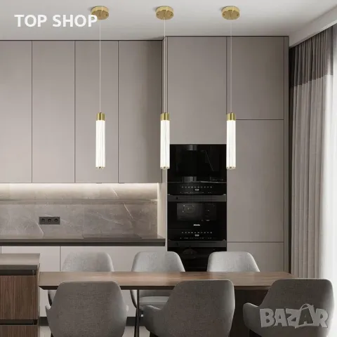 EIDISUNY, модерен пендел с кристален абажур, LED 14 W 4000k, снимка 4 - Лампи за таван - 49970004