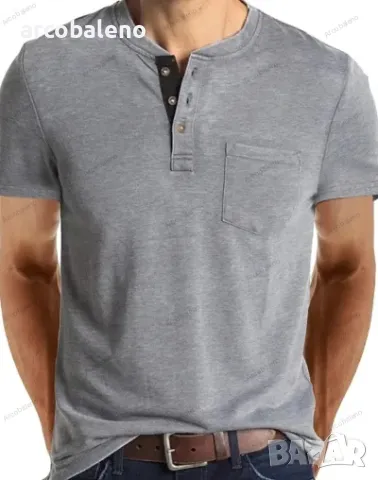 Мъжка тениска с деколте Henley, 6цвята , снимка 8 - Тениски - 50145925