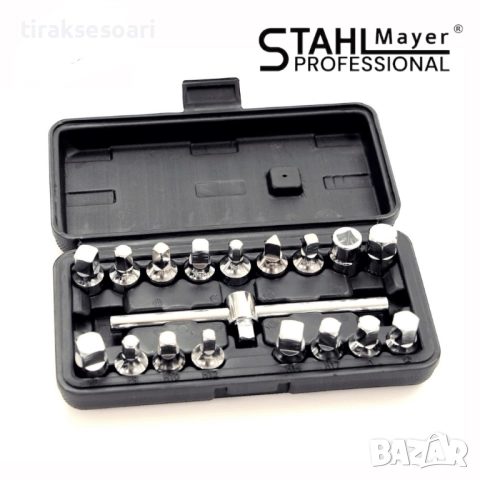 Професионален комплект ключове за пробки на картер STAHLMAYER 18 части