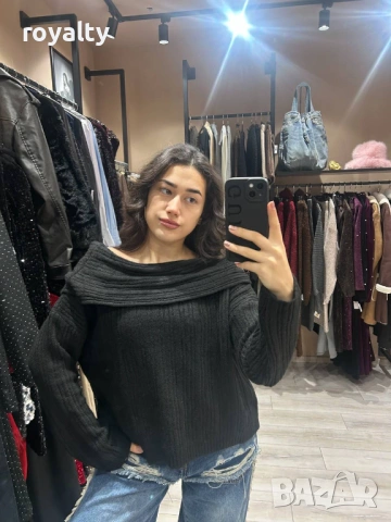 Черна Дамска Нова Блуза Пуловер 