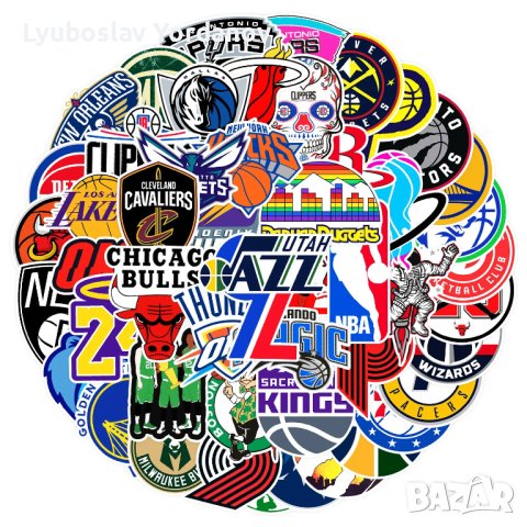 Стикери за декорация 50х - NBA/Баскетбол/НБА/Lakers/Celtics/Bulls/Heat, снимка 1 - Аксесоари и консумативи - 43977125