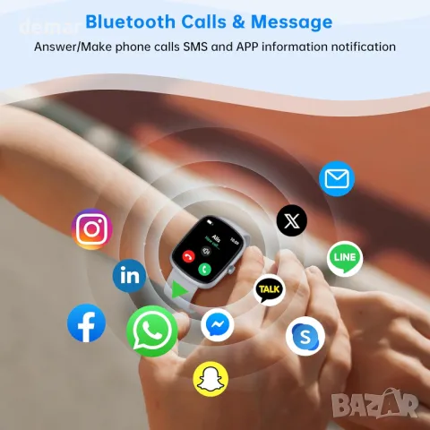 Смарт часовник за мъже, жени (отговаряне/осъществяване на повикване), 1,91" TFT екран, снимка 2 - Смарт часовници - 49517198