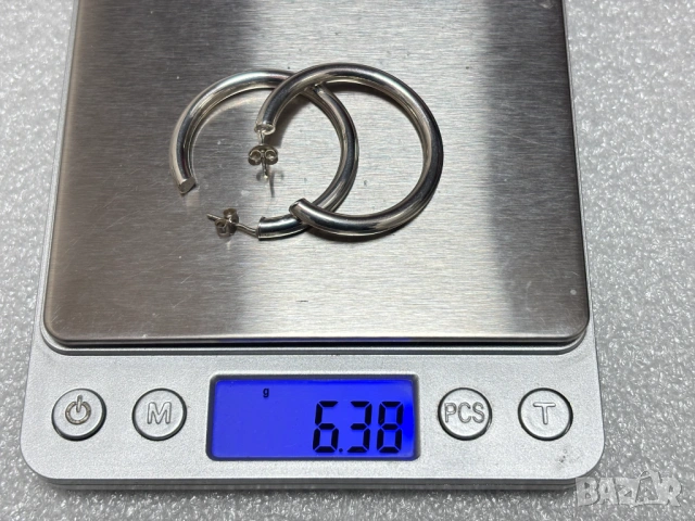 Сребърни Обеци (проба 925)-6,38 грама, снимка 12 - Обеци - 53518788