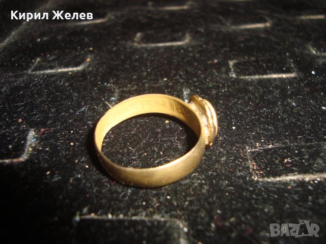 ПОЗЛАТЕН БРОНЗОВ КРАЛСТВО ЮГОСЛАВИЯ РЕТРО ПРЪСТЕН с НАДПИС ОТВЪТРЕ 30-те ГОДИНИ 20656, снимка 6 - Антикварни и старинни предмети - 32318288