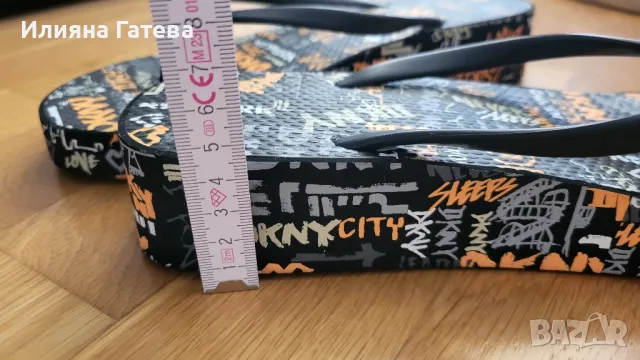 Нови чехли джапанки DKNY 39-40 номер реална цена 112лв, снимка 4 - Чехли - 49794465