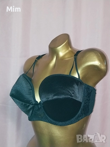 Belsira 4XL Черен сатенен сутиен , снимка 4 - Бельо - 52832859